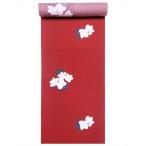 ショッピングゆかた ウール着物 反物 u-4   紅海老茶地・牡丹柄