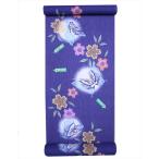 浴衣 反物  No.209 青紫地・チョウ柄【訳アリ】