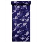 浴衣 反物 No.23  濃紺地  花水木柄  耳有り