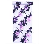 浴衣 反物  No.256  白地・ゆり柄【訳アリ】