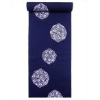 浴衣 反物　NO.70  濃紺地・梅束柄・注染染め/耳あり