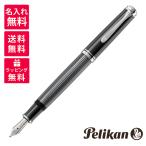 ペリカン PELIKAN スーベレーン ブラックストライプ 万年筆 M605 ブラック 黒 名入れ無料 ボトルインクつき