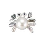 カニ モチーフ 南洋真珠 タイニー ピン ブローチ