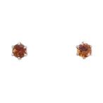 プラチナ スペサタイト ガーネット シンプル ピアス
