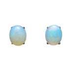 プラチナ オパール シンプル ピアス
