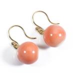 桃珊瑚 スカッチ ピアス フック 丸玉 K18YG イエローゴールド 無染色 SANSUI