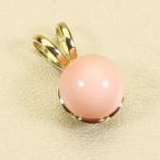 ミス珊瑚ピンクペンダント丸玉K18...