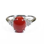 血赤珊瑚指輪リングK18WGホワイ...