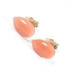 ガーネ珊瑚ピンクピアスペアシェープ...