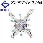 タンザナイト ペンダントトップ ダイヤモンド パライバトルマリン K18ホワイトゴールド スイング 回転 送料無料 中古 宝正 904186