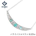 パライバトルマリン ネックレス ダイヤモンド K18ホワイトゴールド 送料無料 中古 宝正 904702