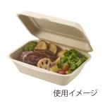 バガスフードパック クラフト 600ml 約横18ｘ縦13ｘ高4cm 50枚 ＃4466180