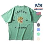 HOUSTON /hyu- камень 22300 PIGMENT CRACKED PT SOUVENIR TEE(TIGER) /pig men to трещина принт вышивка короткий рукав футболка - все 4 цвет -