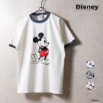HOUSTON /hyu- камень 22430 [HOUSTON] MICKEY MOUSE PT S/S RINGER TEE / Mickey Mouse принт короткий рукав Lynn ga- футболка - все 3 цвет -