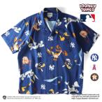 HOUSTON /hyu- камень 41064 LOONEY TUNES × MLB ALOHA SHIRTS / гавайская рубашка - все 3 цвет -