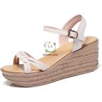 ウエッジソール サンダル 厚底 レディース ヒール ストラップ ウェッジ 靴 6.3cm 厚底サンダル ブルー 厚底 大きいサイズ 通勤用