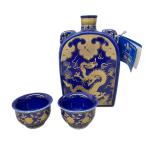  shaoxingjiu .. три 10 год .. цветок гравюра sake 680ml 14% керамика бутылка посуда для сакэ имеется специальный дерево коробка 