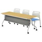 【代引・日時指定・北海道沖縄離島への配送不可】【受注生産品】弘益(KOEKI) 跳ね上げ式会議テーブル(幕板付き) ナチュラル AHM-JM7550(NA)