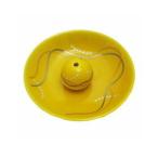 「レターパックプラス対応」　薫寿堂の香立付き香皿　華かんざし 黄釉