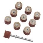 10個 400番 10mm 3mm軸 サンディング フラップ ホイール 研磨 ディスク シャッター リューター 回転