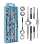 12PCS タップ ダイス セット M3-M12 メートル ねじ プラグ ハンドタップ ストレート テーパー ねじ切り キット