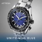 シチズン 腕時計 CITIZEN 時計 アテッサ エコ・ドライブ電波時計 ダブルダイレクトフライト ACT Line ATTESA UNITE with BLUE ブルー CB0288-65L