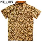 PINS&ACES/ピンズ&エース ジャングルキャット ポロ Jungle Cat PA2PLJCT ポロシャツ 吸汗速乾 UVカット ゴルフウェア メンズ 半袖 送料無料