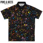 PINS&amp;ACES булавка z&amp; Ace Rainbow s блюдо Rainbow Splatter PA2PLRSP рубашка-поло . пот скорость .UV cut Golf одежда короткий рукав отметка использование 26HG