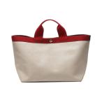 エルベシャプリエ トートバッグ ベージュ×レッド レディース HERVE' Chapelier 中古