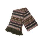 美品 ラルフローレン マフラー ジャガード オリーブ メンズ RALPH LAUREN 中古