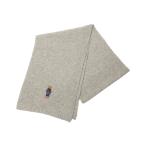 美品 ポロ・ラルフローレン ポロベア ニット マフラー ヘザーグレー メンズ POLO RALPH LAUREN 中古