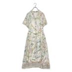 美品 グレースコンチネンタル 半袖ワンピース ロープロゴプリント インナーつき レディース SIZE 38 GRACE CONTINENTAL 中古