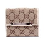 ショッピングＧＧキャンバス 美品 グッチ 二つ折り財布 112716 1147 GGキャンバス レディース GUCCI 中古