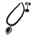 Yahoo! Yahoo!ショッピング(ヤフー ショッピング)オニキス ネックレス イヤリング セット レディース 中古