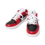 ナイキ ローカットスニーカー レッド ブラック ホワイト DC0774-603 AIR JORDAN 1 レディース SIZE 25.5 (XL以上) NIKE 中古