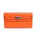  Hermes длинный кошелек *R печать серебряный металлические принадлежности orange серия Kelly бумажник vo- Epson HERMES б/у 
