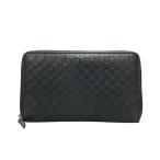 グッチ ラウンドファスナー長財布 マイクログッチシマ 322819 2091 メンズ GUCCI 中古