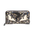 フェンディ ラウンドファスナー長財布 モンスターフェイス メンズ FENDI 中古