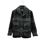 ショッピングショール ダブルアールエル ジャケット ウール チェック マッキーノ ショールカラー ブラック×グレー WOOL CHECK MACKINAW JACKET メンズ SIZE XS RRL 中古