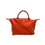 ロンシャン 2way ハンドバッグ ショルダーバッグ 斜め掛け ル プリアージュ キュイール レディース LONGCHAMP 中古