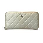 訳あり シャネル ラウンドファスナー長財布 マトラッセ レディース CHANEL 中古