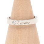 美品 カルティエ リング 指輪 Pt950 エングレーブド 1Pダイヤ レディース SIZE 10号 Cartier 中古