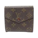 ルイ・ヴィトン Wホック 二つ折り財布 ポルトモネ ビエ カルトクレディ モノグラム M61660 レディース LOUIS VUITTON 中古