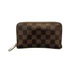 訳あり ルイ・ヴィトン ラウンドファスナー長財布 ジッピーコンパクトウォレット ダミエ N60028 レディース LOUIS VUITTON 中古
