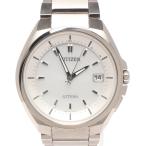 美品 シチズン 腕時計 電波ソーラー アテッサ ATTESA ソーラー シルバー H110-T016308 メンズ CITIZEN 中古
