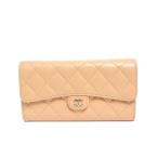 シャネル 長財布 ココマーク ゴールド金具 マトラッセ レザー AP0241 レディース CHANEL 中古