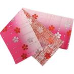 半巾帯 半幅帯 浴衣 卒業式 袴 日本製 グラデーションぼかし 濃ピンクラメ桜ライン