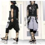 サルエルパンツ メンズ ショート リバーシブル サス付 Wウエスト サルエルパンツ ドレープパンツ ボトムス