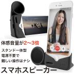 スマホスピーカー 置くだけ 電源不要 シリコン素材 音響アンプ付 BoneHornStand  iPhone アウトドア 外部スピーカー プレゼント