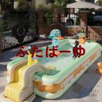 新型 プール 子供用プール 滑り台付き 家庭用プール 自動膨張 エアープール 大型 電動ポンプ 空気入れ 収納便利 猛暑対策 アウトドア 水遊び お庭 お中元